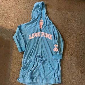 Victoria Secret Pink Terry Cloth Bathing Suite Cover up Royal Blue